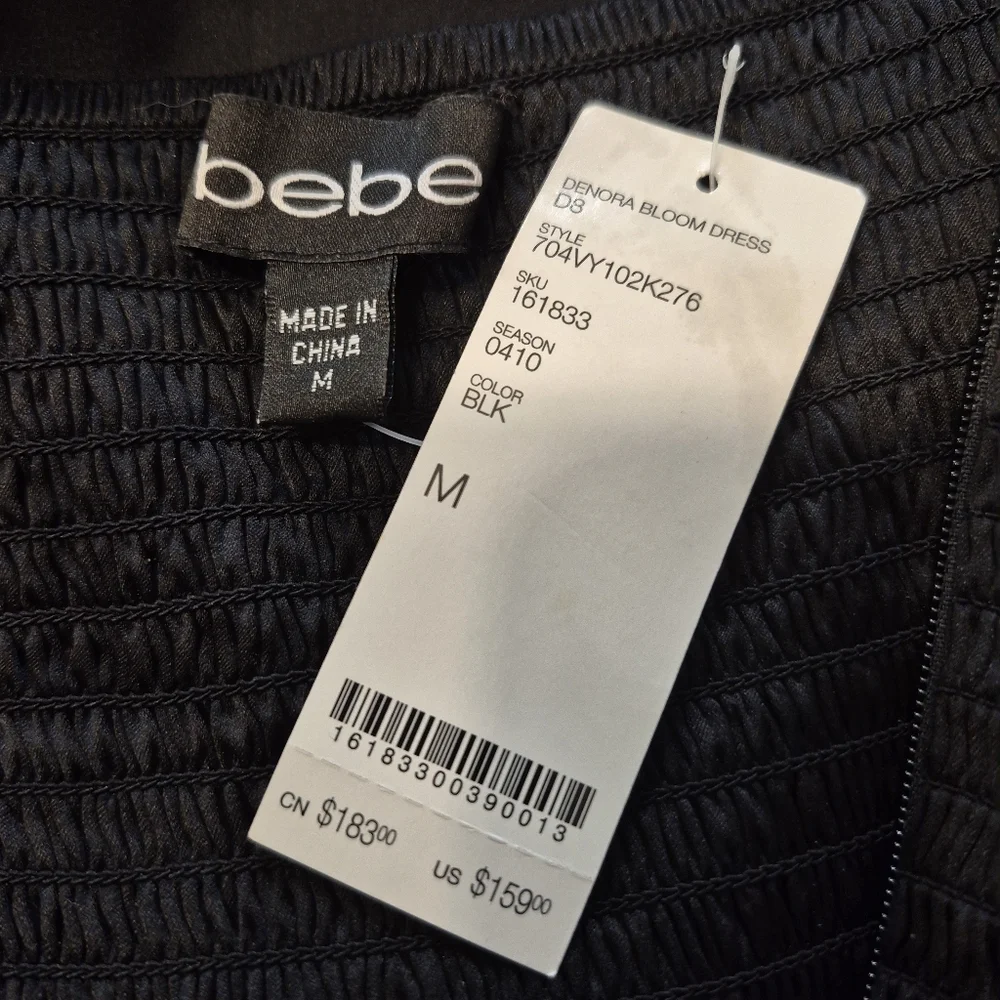 bebe Denora Bloom Silk Iris Tie Halter Silk Dress NWT - Picture 11 of 14